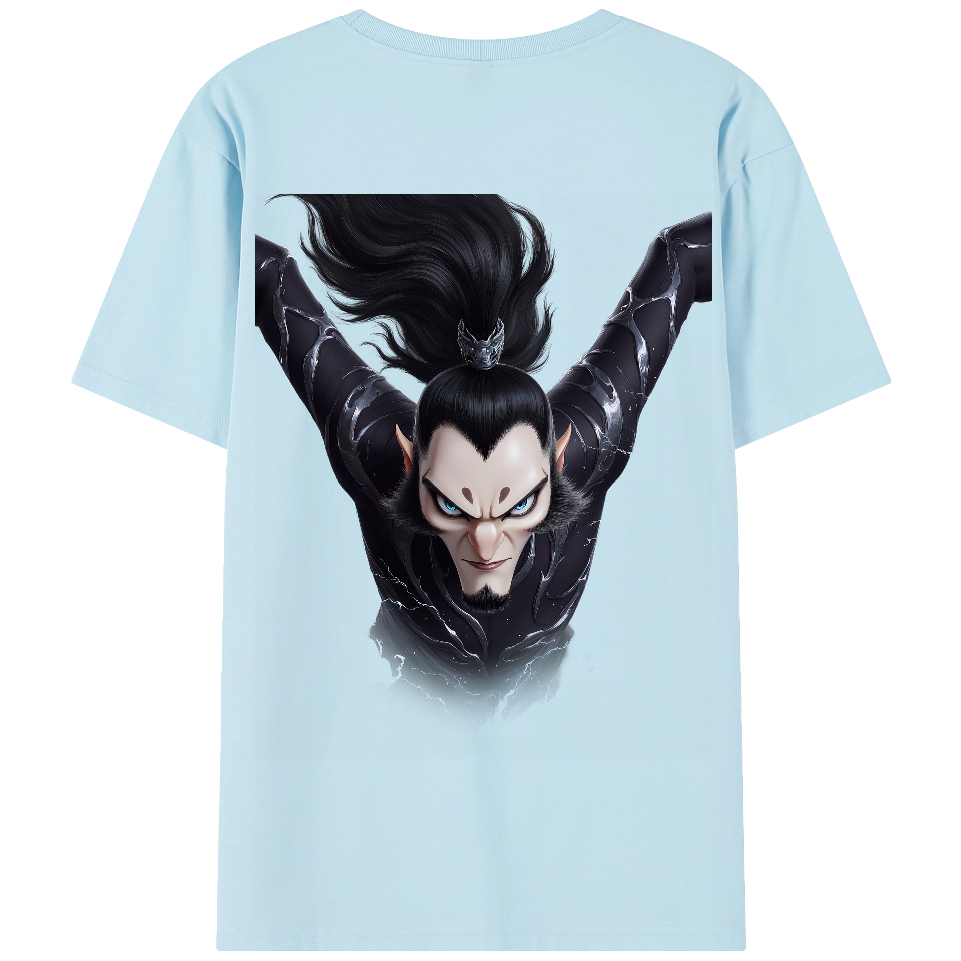 （画像用） Ne Zha 2 ナタ 魔童の大暴れ 綿100％半袖Tシャツ（背面プリント）